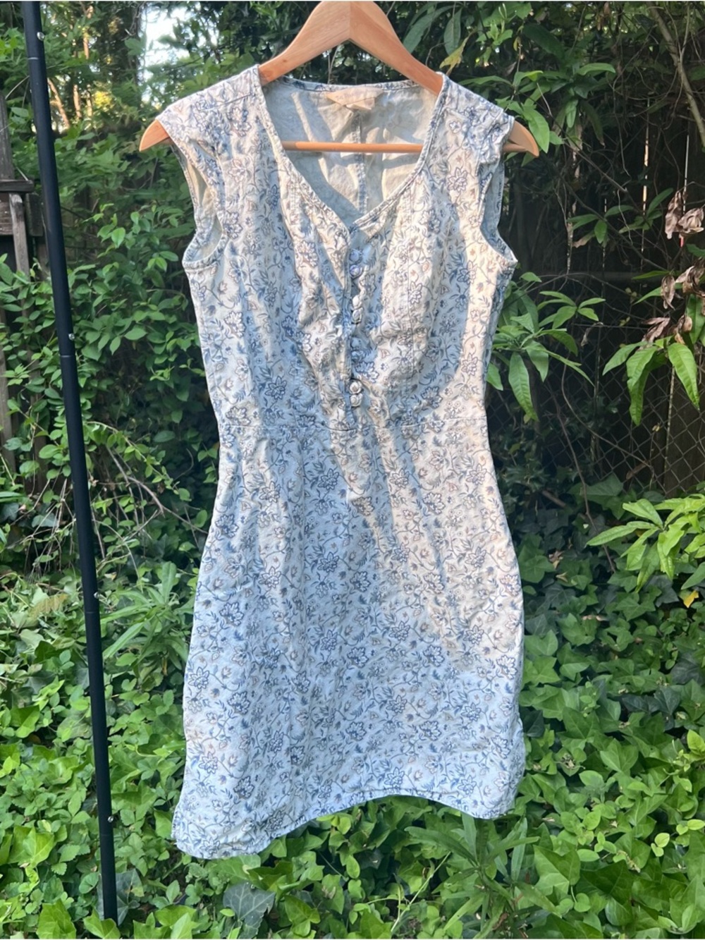 90s White Floral Midi Dress - 100% Cotton